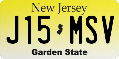 NJ license plate J15MSV