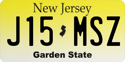 NJ license plate J15MSZ