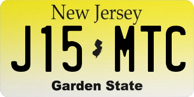 NJ license plate J15MTC