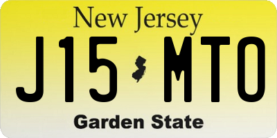 NJ license plate J15MTO