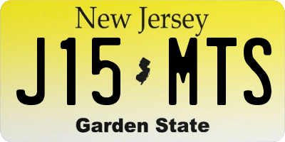 NJ license plate J15MTS
