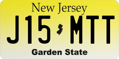 NJ license plate J15MTT