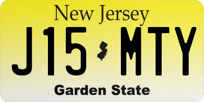 NJ license plate J15MTY