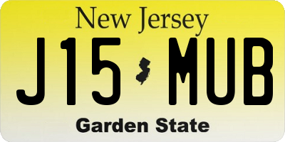 NJ license plate J15MUB