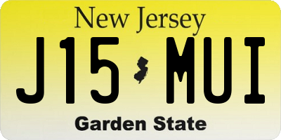 NJ license plate J15MUI