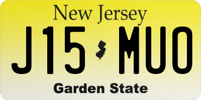 NJ license plate J15MUO
