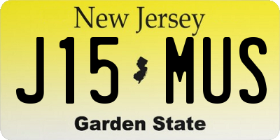 NJ license plate J15MUS