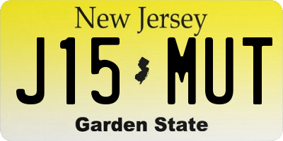 NJ license plate J15MUT