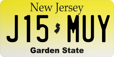 NJ license plate J15MUY