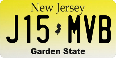 NJ license plate J15MVB