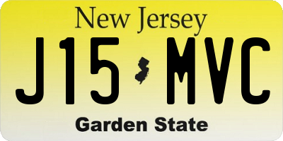 NJ license plate J15MVC