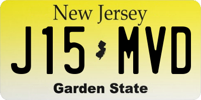 NJ license plate J15MVD