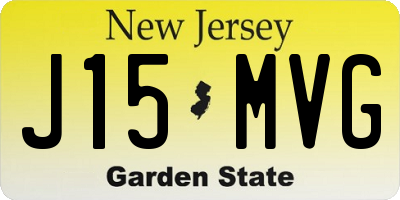 NJ license plate J15MVG
