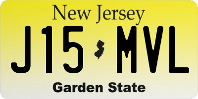 NJ license plate J15MVL