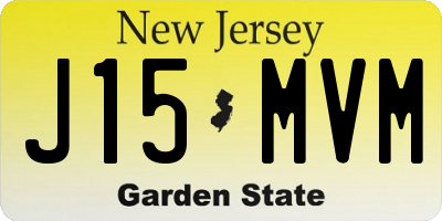 NJ license plate J15MVM