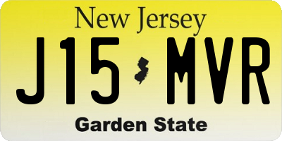 NJ license plate J15MVR
