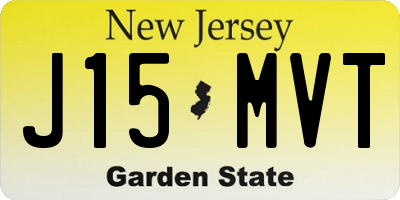 NJ license plate J15MVT