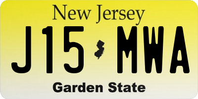 NJ license plate J15MWA
