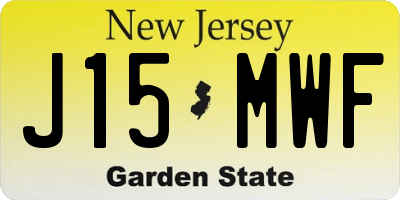 NJ license plate J15MWF