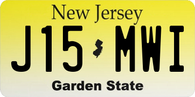 NJ license plate J15MWI
