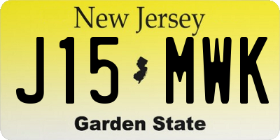 NJ license plate J15MWK