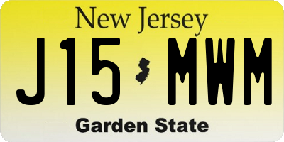 NJ license plate J15MWM