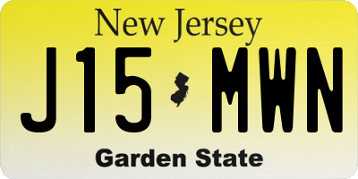 NJ license plate J15MWN