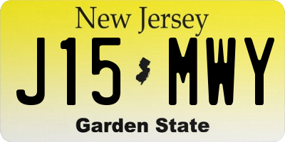 NJ license plate J15MWY