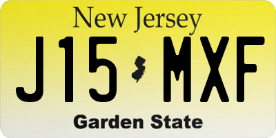 NJ license plate J15MXF