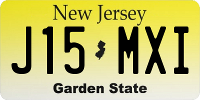 NJ license plate J15MXI