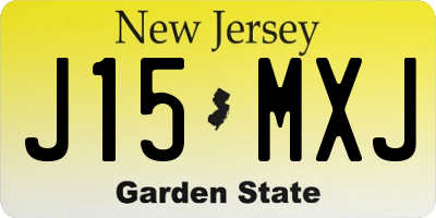 NJ license plate J15MXJ