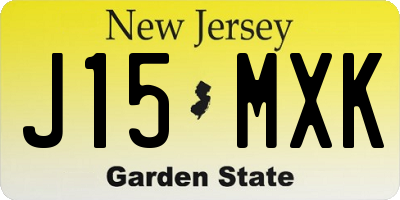 NJ license plate J15MXK