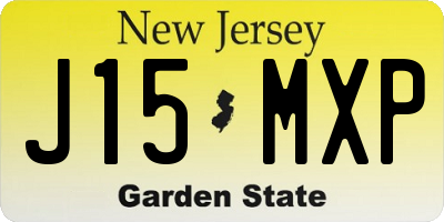 NJ license plate J15MXP