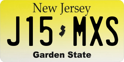 NJ license plate J15MXS