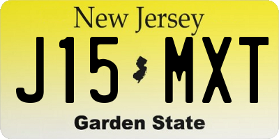 NJ license plate J15MXT