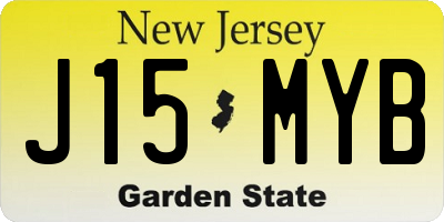NJ license plate J15MYB