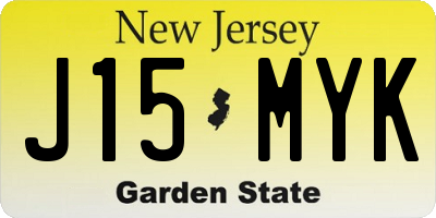 NJ license plate J15MYK