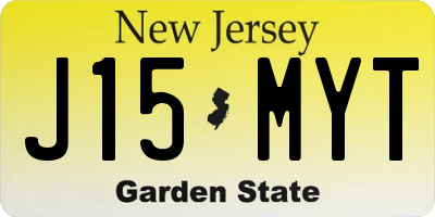 NJ license plate J15MYT