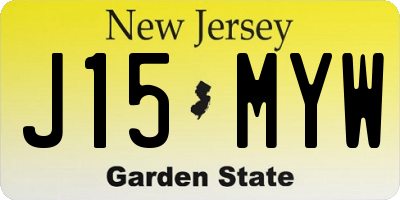 NJ license plate J15MYW