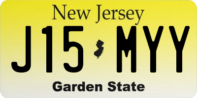 NJ license plate J15MYY