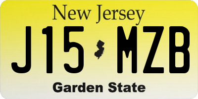 NJ license plate J15MZB