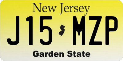 NJ license plate J15MZP