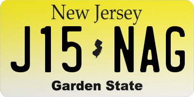 NJ license plate J15NAG