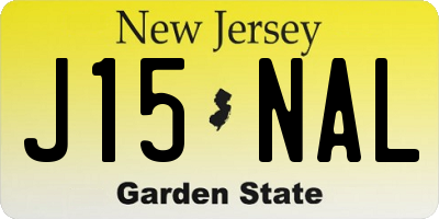 NJ license plate J15NAL