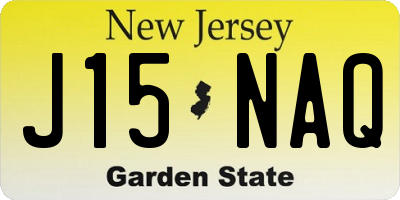 NJ license plate J15NAQ