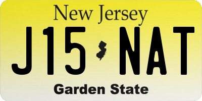 NJ license plate J15NAT