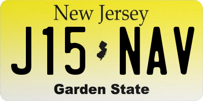 NJ license plate J15NAV