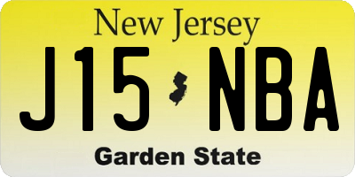 NJ license plate J15NBA