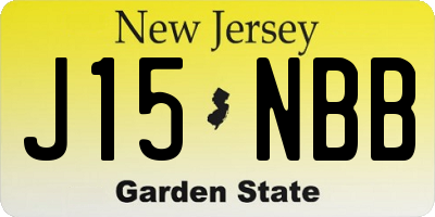 NJ license plate J15NBB