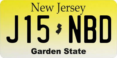 NJ license plate J15NBD
